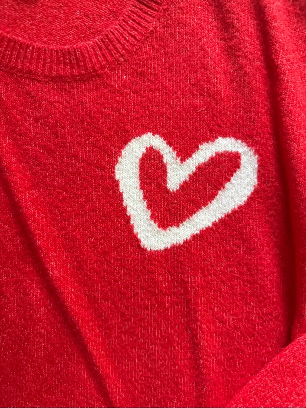 LOFT Crewneck Sweater with Heart Accent